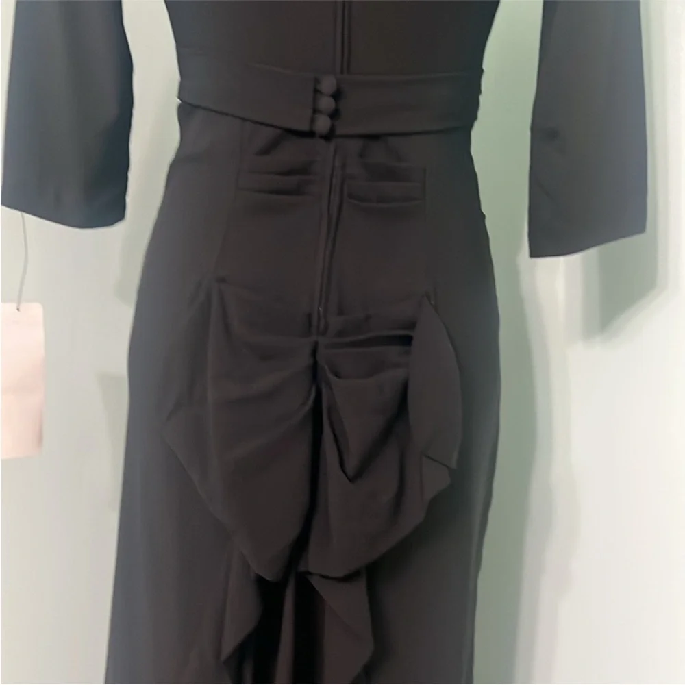 π Stop Staring pinup vintage retro Elegant Black Dress with Bow Detail - Picture 8 of 13